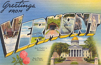 Featured is a Vermont big-letter postcard image from the 1940s obtained from the Teich Archives (private collection).